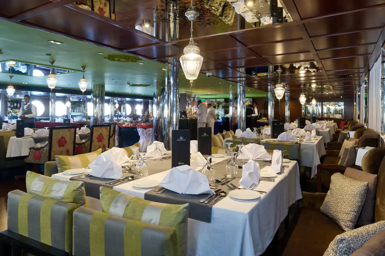 Restaurant aboard the M.S. Mayflower Nile Cruise Nile cruise
